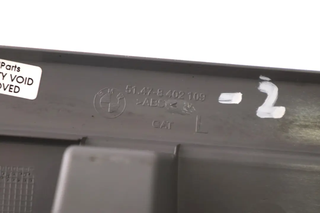 Left Side N/S Entrance Door Sill Cover Grey to BMW X5 Series E53 Rear with Part number 8402109 BMW X5 Series E53 Rear Left Side N/S Entrance Door Sill Cover Grey - SKU 8402109-2 - Part number 8402109