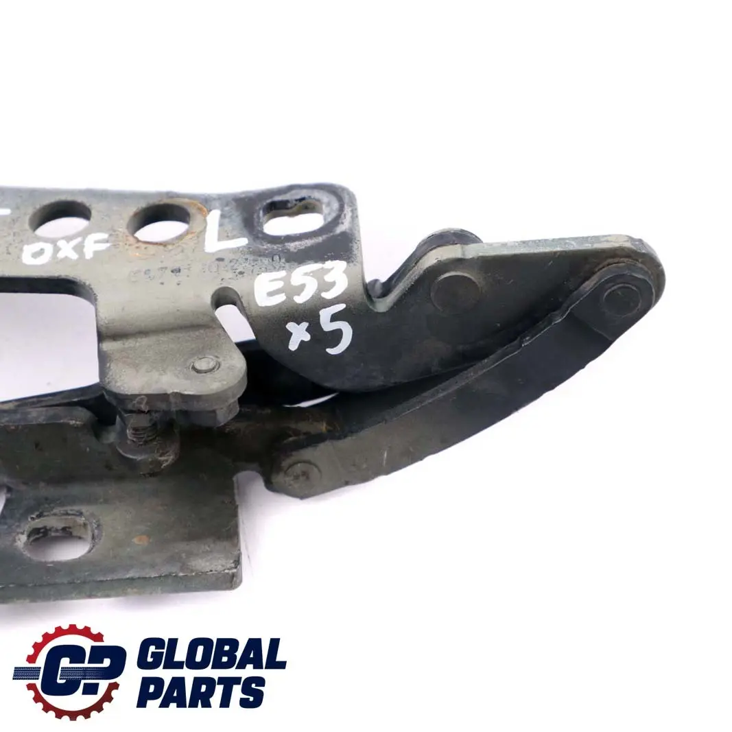 Left Engine Hood Hinge Bonnet N/S Oxfordgruen Oxford Green to BMW X5 E53 with Part number 8402173 BMW X5 E53 Left Engine Hood Hinge Bonnet N/S Oxfordgruen Oxford Green - SKU 8402173-OXF - Part number 8402173