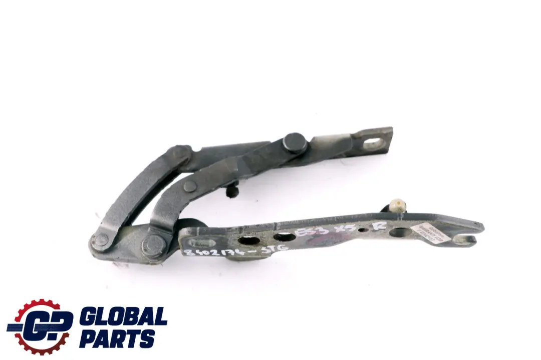 Right Engine Hood Hinge Bonnet O/S Sterlinggrau Grey 8402174 to BMW X5 Series E53 with Part number 7006124 BMW X5 Series E53 Right Engine Hood Hinge Bonnet O/S Sterlinggrau Grey 8402174 - SKU 8402174-STG - Part number 7006124