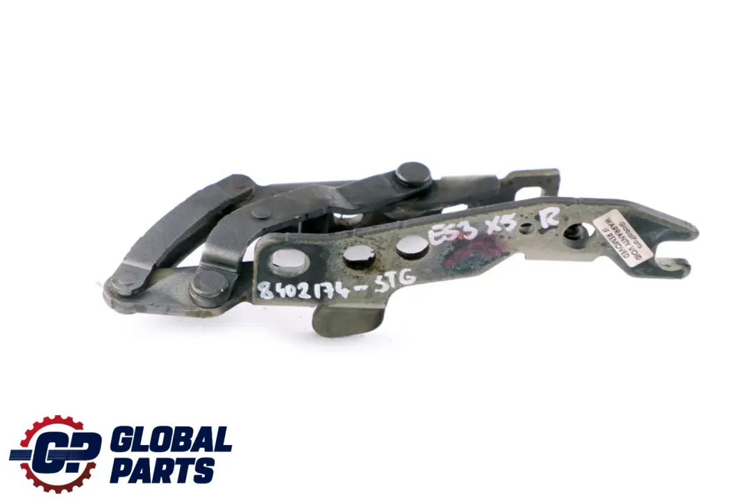 Right Engine Hood Hinge Bonnet O/S Sterlinggrau Grey 8402174 to BMW X5 Series E53 with Part number 7006124 BMW X5 Series E53 Right Engine Hood Hinge Bonnet O/S Sterlinggrau Grey 8402174 - SKU 8402174-STG - Part number 7006124