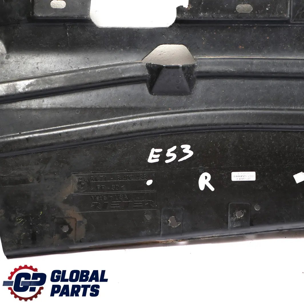 BMW X5 E53 Protezione Sottoscocca Pannello Copertura Posteriore SX - SKU 8402438 - Numero di parte 8402438