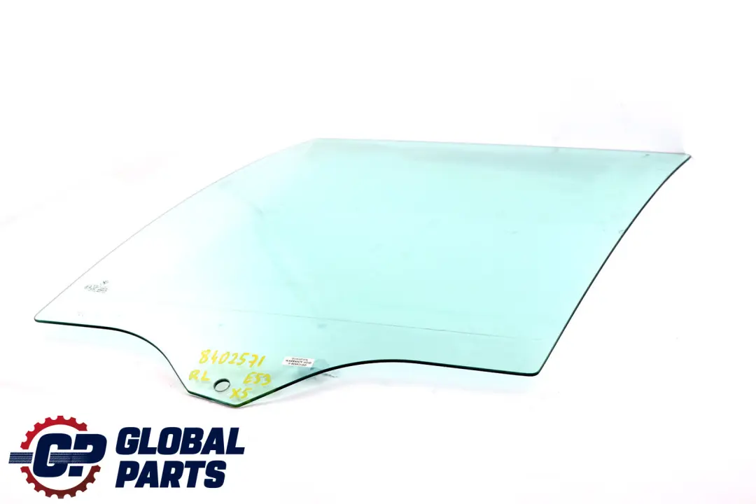 Finestrino Verde Porta Posteriore Sinistra 5134 per BMW X5 E53 con numero di parte 8402571 BMW X5 E53 Finestrino Verde Porta Posteriore Sinistra 5134 - SKU 8402571 - Numero di parte 8402571