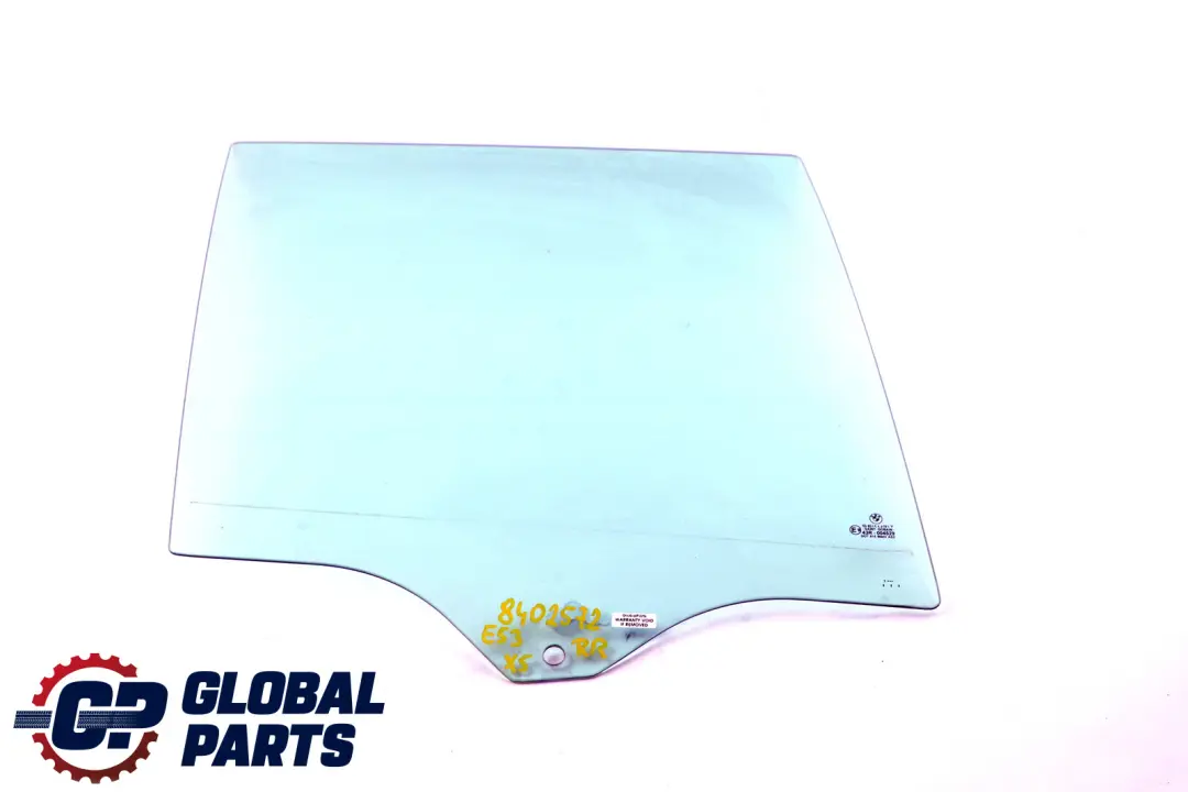 Fenetre Laterale Vert Porte Arriere Droite 5134 pour BMW X5 E53 à propos du numéro de pièce 51348402572 BMW X5 E53 Fenetre Laterale Vert Porte Arriere Droite 5134 - SKU 8402572 - Numéro de pièce 51348402572