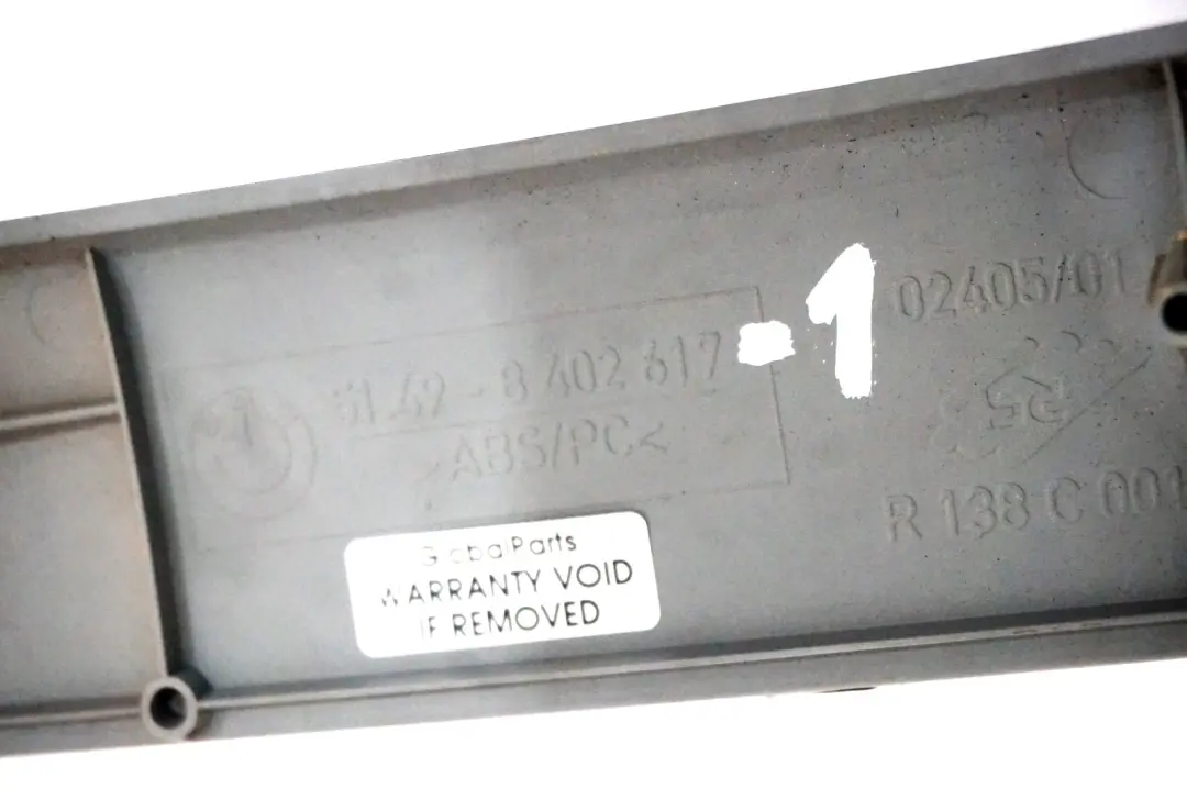 Portellone posteriore Top Trim interno pannello posteriore Grigio per BMW X5 E53 con numero di parte 8402617 BMW X5 E53 Portellone posteriore Top Trim interno pannello posteriore Grigio - SKU 8402617-1 - Numero di parte 8402617