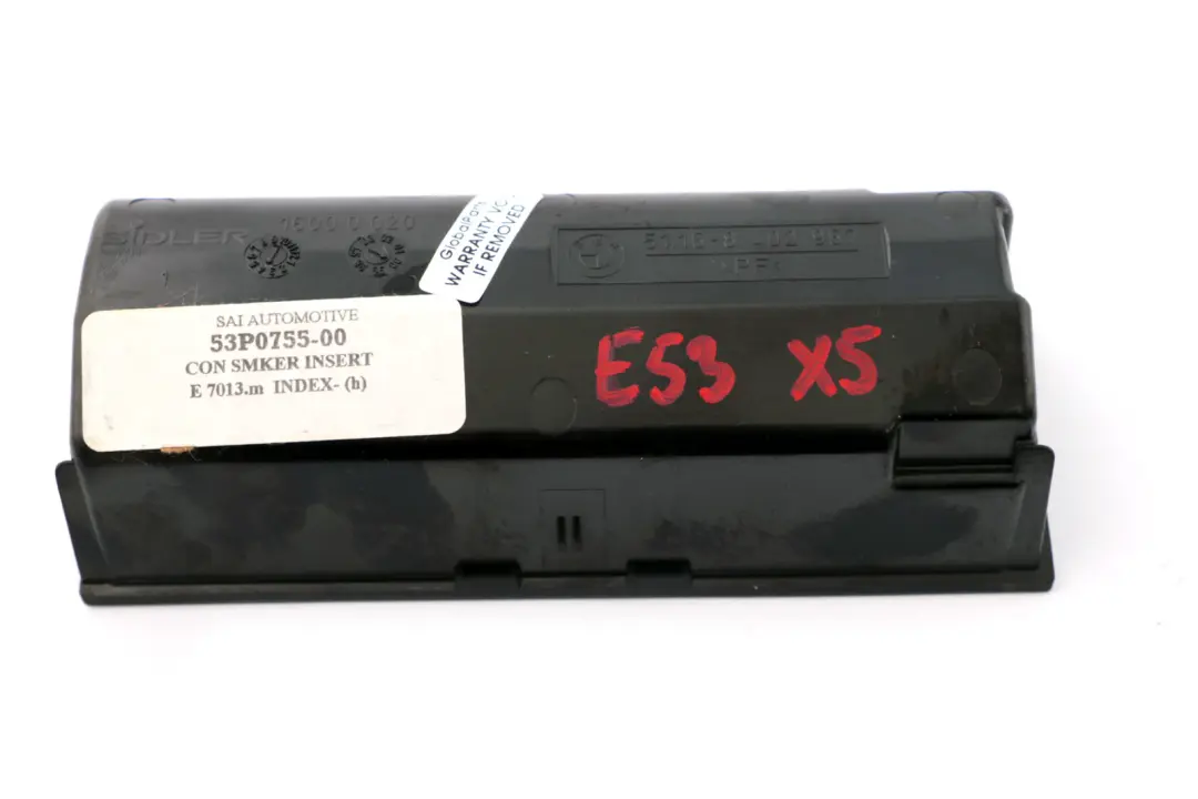 BMW X5 E53 Encendedor Cenicero Inserto Consola Central Delantera Bandeja - SKU 8402967 - Número de pieza 51168402967