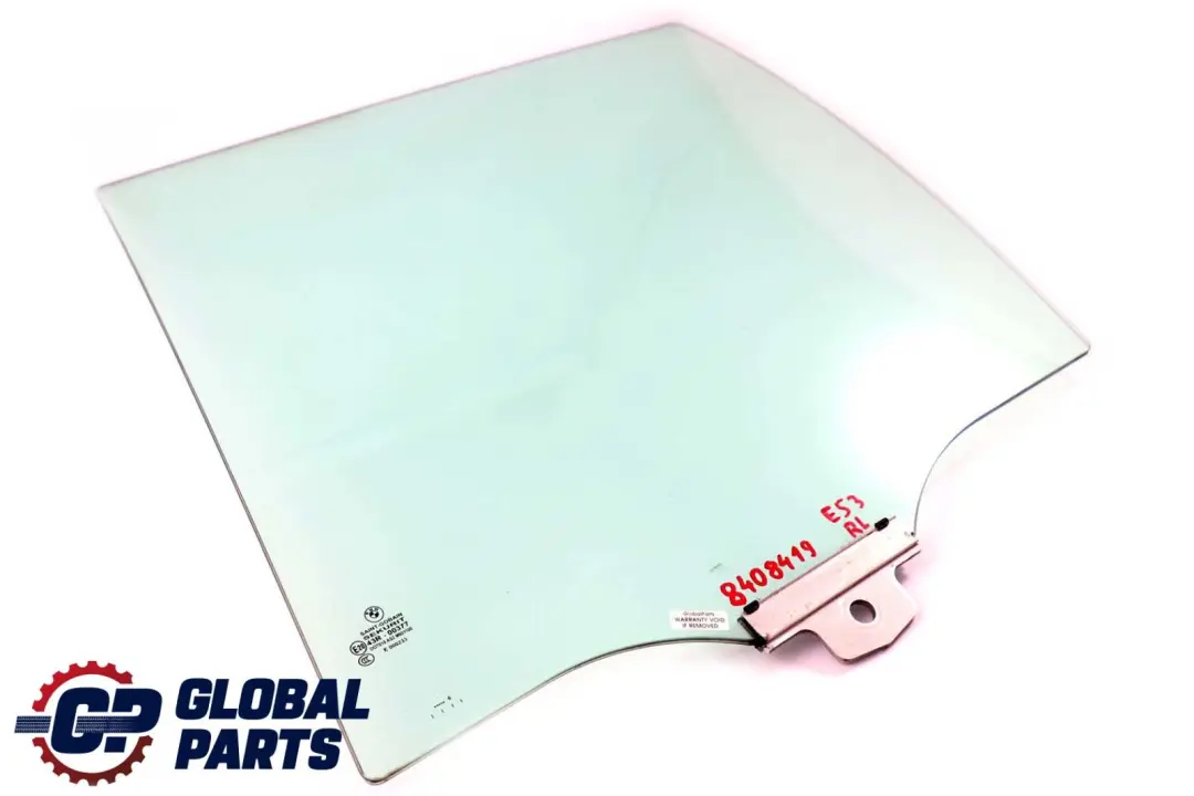 Left N/S Door Side Window Glass AS2 Green to BMW X5 Series E53 Rear with Part number 8408419 BMW X5 Series E53 Rear Left N/S Door Side Window Glass AS2 Green - SKU 8408419 - Part number 8408419
