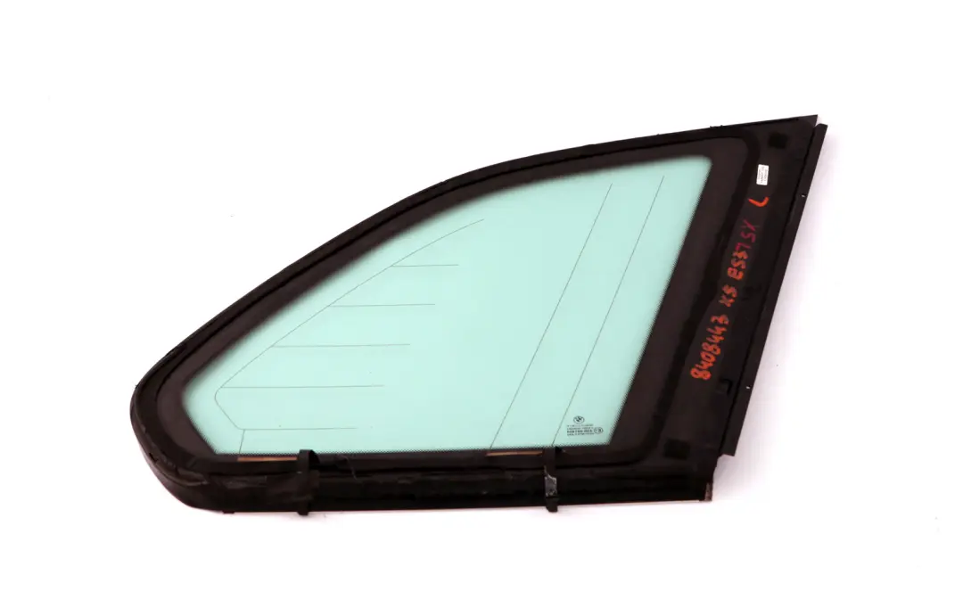 Green Side Window With Gasket Chrome Left N/S Rear Glass to BMW X5 Series E53 with Part number 8408443 BMW X5 Series E53 Green Side Window With Gasket Chrome Left N/S Rear Glass - SKU 8408443 - Part number 8408443