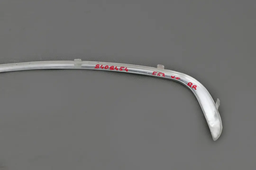 Right O/S Side Window Finisher Cover Chrome to BMW X5 Series E53 Rear with Part number 8408454 BMW X5 Series E53 Rear Right O/S Side Window Finisher Cover Chrome - SKU 8408454 - Part number 8408454