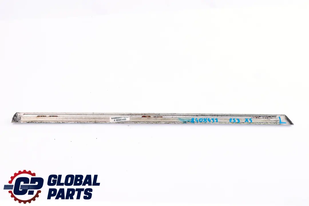 Listello Finestrino Posteriore Sinistra Cromo per BMW X5 E53 con numero di parte 8408455 BMW X5 E53 Listello Finestrino Posteriore Sinistra Cromo - SKU 8408455 - Numero di parte 8408455