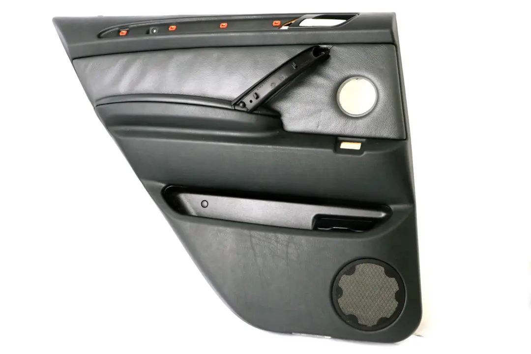 Leather Rear Left N/S Door Card Trim Panel Interior to BMW X5 Series E53 Black with Part number 8408663 BMW X5 Series E53 Black Leather Rear Left N/S Door Card Trim Panel Interior - SKU 8408663 - Part number 8408663