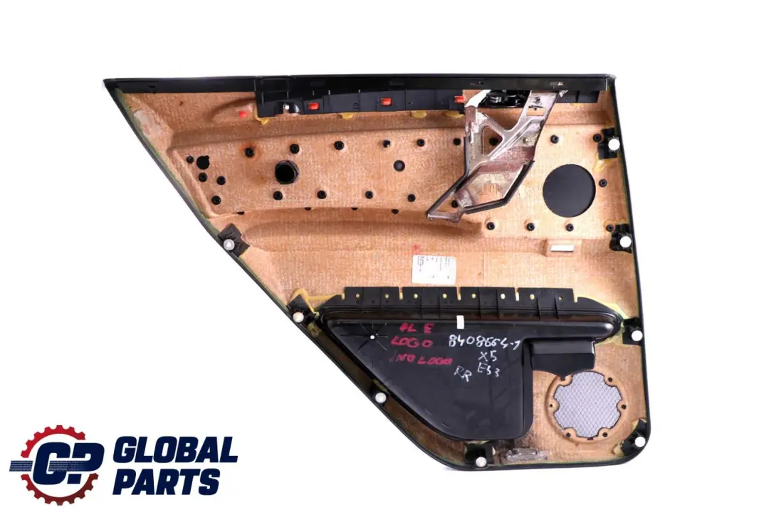 BMW X5 E53 Panneau de garniture de porte arriere droite en cuir noir - SKU 8408664-1 - Numéro de pièce 8408664