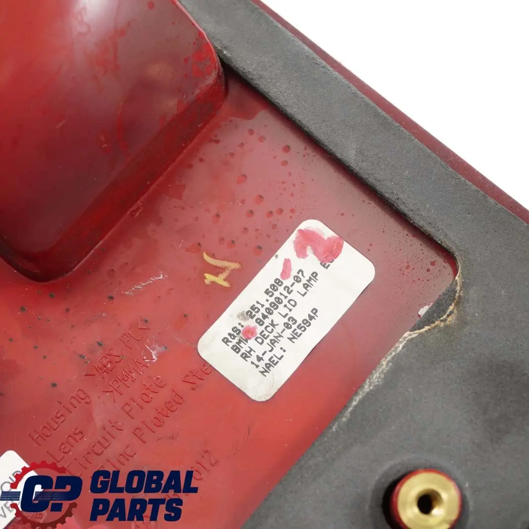 Tail Light Lamp In Trunk Lid Left Right N/O/S Set to BMW X5 E53 Rear with Part number 8409012 BMW X5 E53 Rear Tail Light Lamp In Trunk Lid Left Right N/O/S Set - SKU 8409012-2 - Part number 8409012