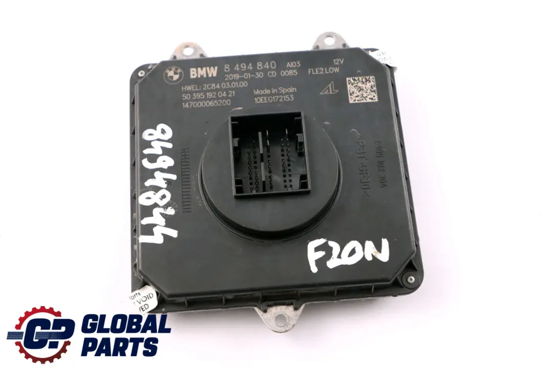 Unidad de Control Balasto Faro Módulo FLE2 LOW para BMW F20 F21 F30 F32 LCI con número de pieza 8494840 BMW F20 F21 F30 F32 LCI Unidad de Control Balasto Faro Módulo FLE2 LOW - SKU 8494840 - Número de pieza 8494840