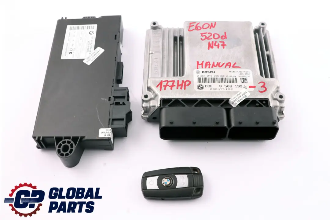 BMW E60 E61 LCI 520d Diesel N47 Engine ECU Kit DDE CAS 3 + Key - SKU 8506199-3 - Part number 8506199