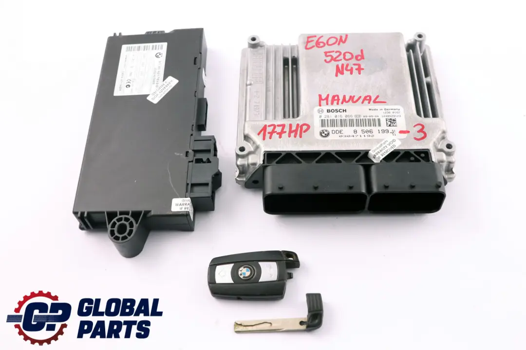 BMW E60 E61 LCI 520d Diesel N47 Engine ECU Kit DDE CAS 3 + Key - SKU 8506199-3 - Part number 8506199