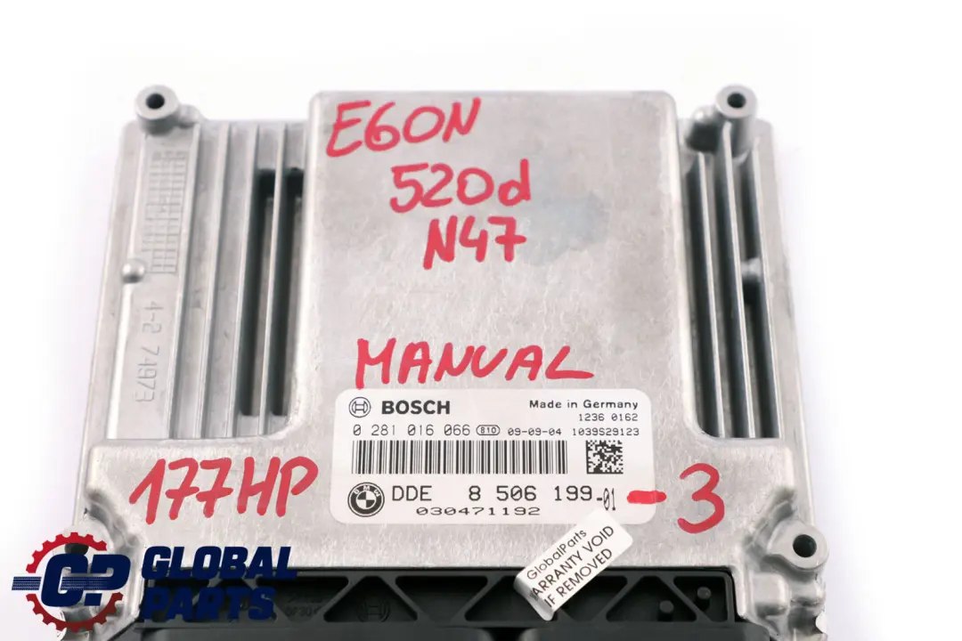 BMW E60 E61 LCI 520d Diesel N47 Engine ECU Kit DDE CAS 3 + Key - SKU 8506199-3 - Part number 8506199