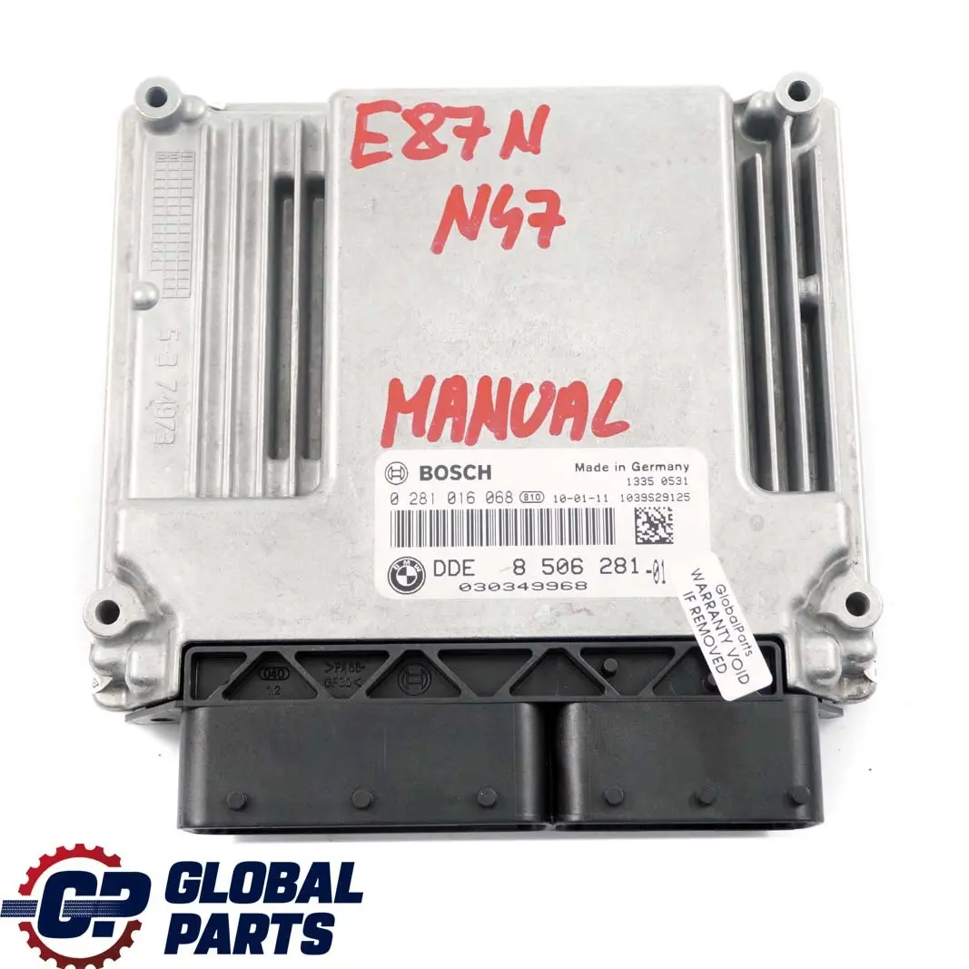 N47 Engine ECU DDE Manual to BMW E81 E87 E90 LCI 116d 316d 118d 318d with Part number 8506281 BMW E81 E87 E90 LCI 116d 316d 118d 318d N47 Engine ECU DDE Manual - SKU 8506281 - Part number 8506281