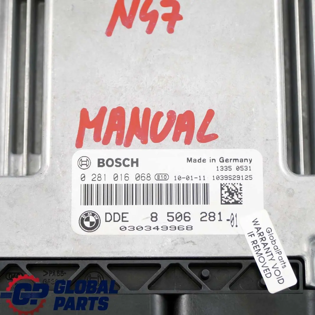 N47 ECU Steuergerät DDE für BMW E81 E87 E90 LCI 116d 118d 316d 318d mit Teilenummer 8506281 BMW E81 E87 E90 LCI 116d 118d 316d 318d N47 ECU Steuergerät DDE - SKU 8506281 - Teilenummer 8506281