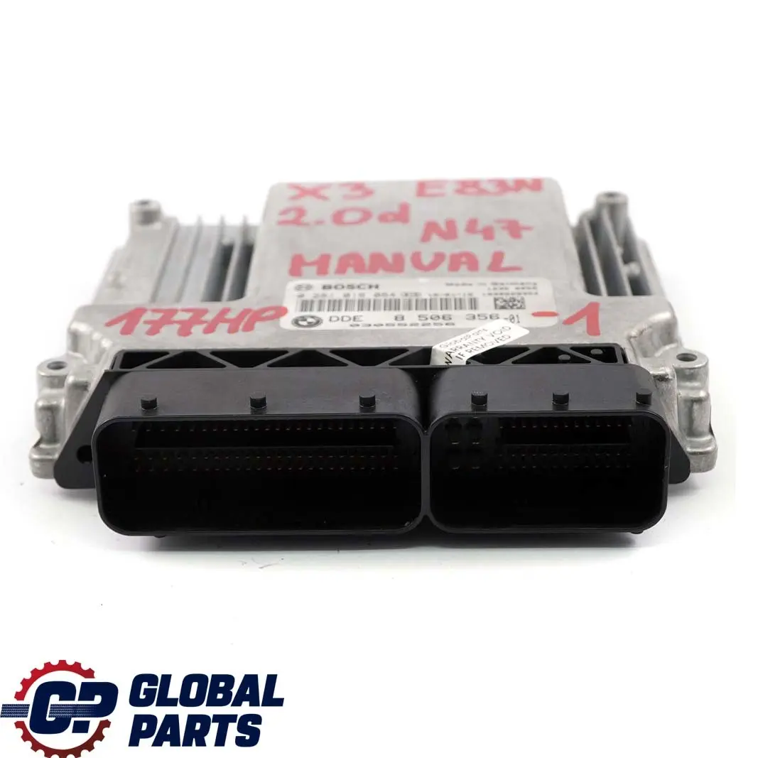 BMW X3 Series E83 LCI 2.0d N47 Engine ECU Kit DDE + EWS4 + Key Manual - SKU 8506356-1 - Part number 8506356