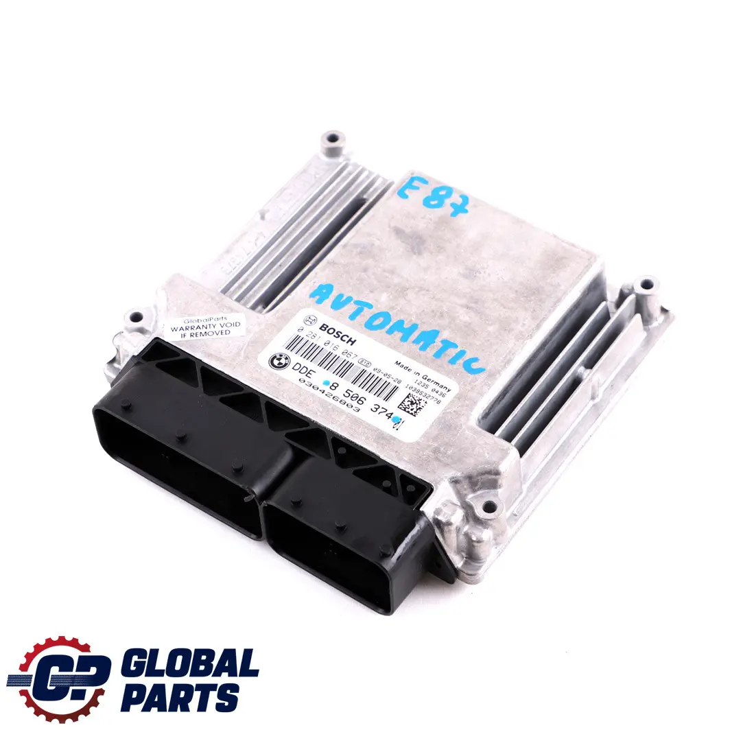 N47 ECU Engine Control Unit DDE Automat to BMW E60 E87 E90 120d 320d 520d with Part number 8506374 BMW E60 E87 E90 120d 320d 520d N47 ECU Engine Control Unit DDE Automat - SKU 8506374 - Part number 8506374