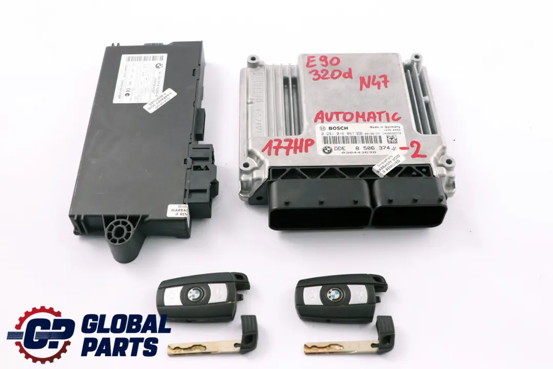 N47 ECU Kit DDE CAS3 + 2 Keys Automatic to BMW E81 E87 E90 LCI 120d 320d with Part number 8506374 BMW E81 E87 E90 LCI 120d 320d N47 ECU Kit DDE CAS3 + 2 Keys Automatic - SKU 8506374-2 - Part number 8506374