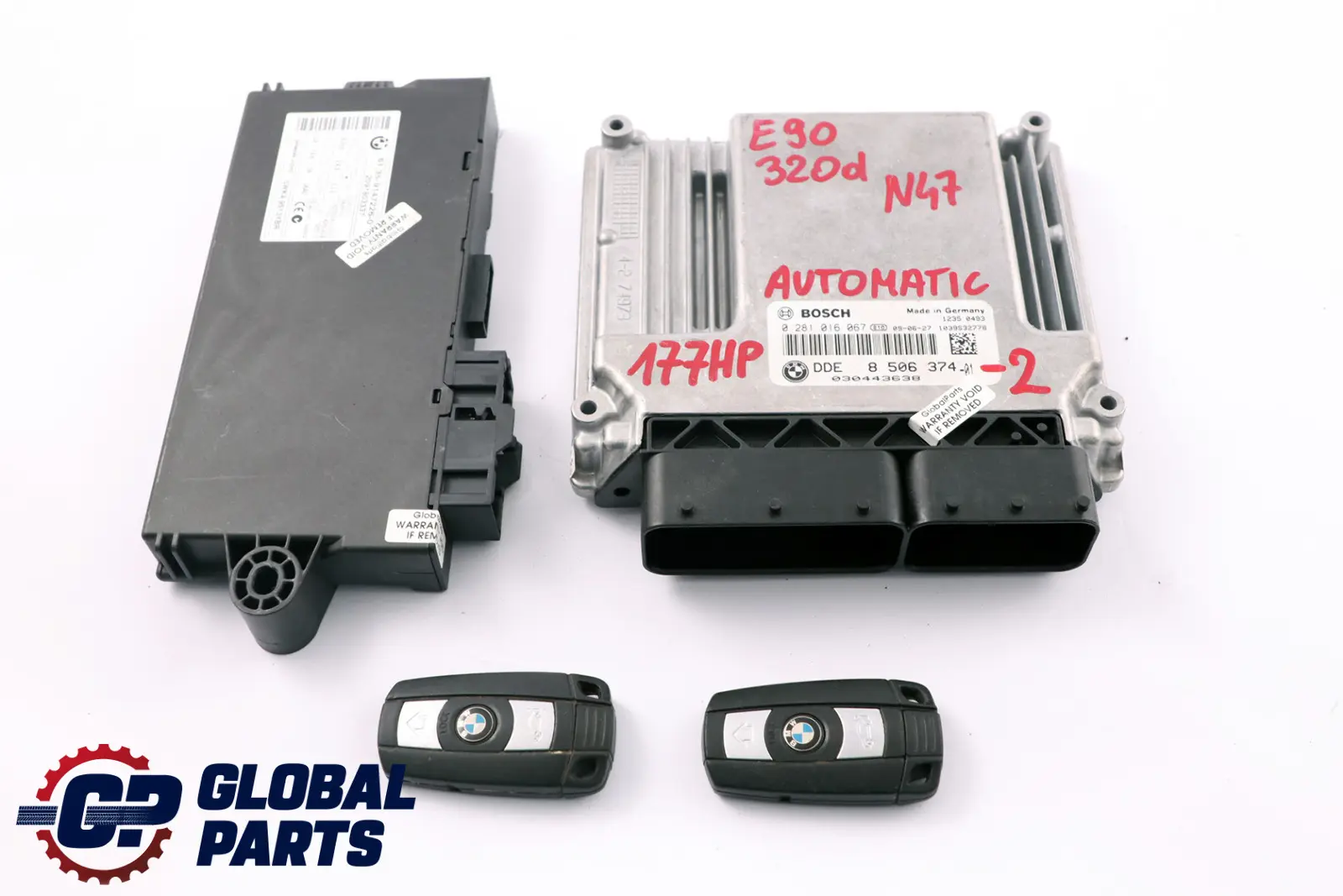 BMW E81 E87 E90 LCI 120d 320d N47 ECU Kit DDE 8506374 CAS3 + 2 Keys Automatic