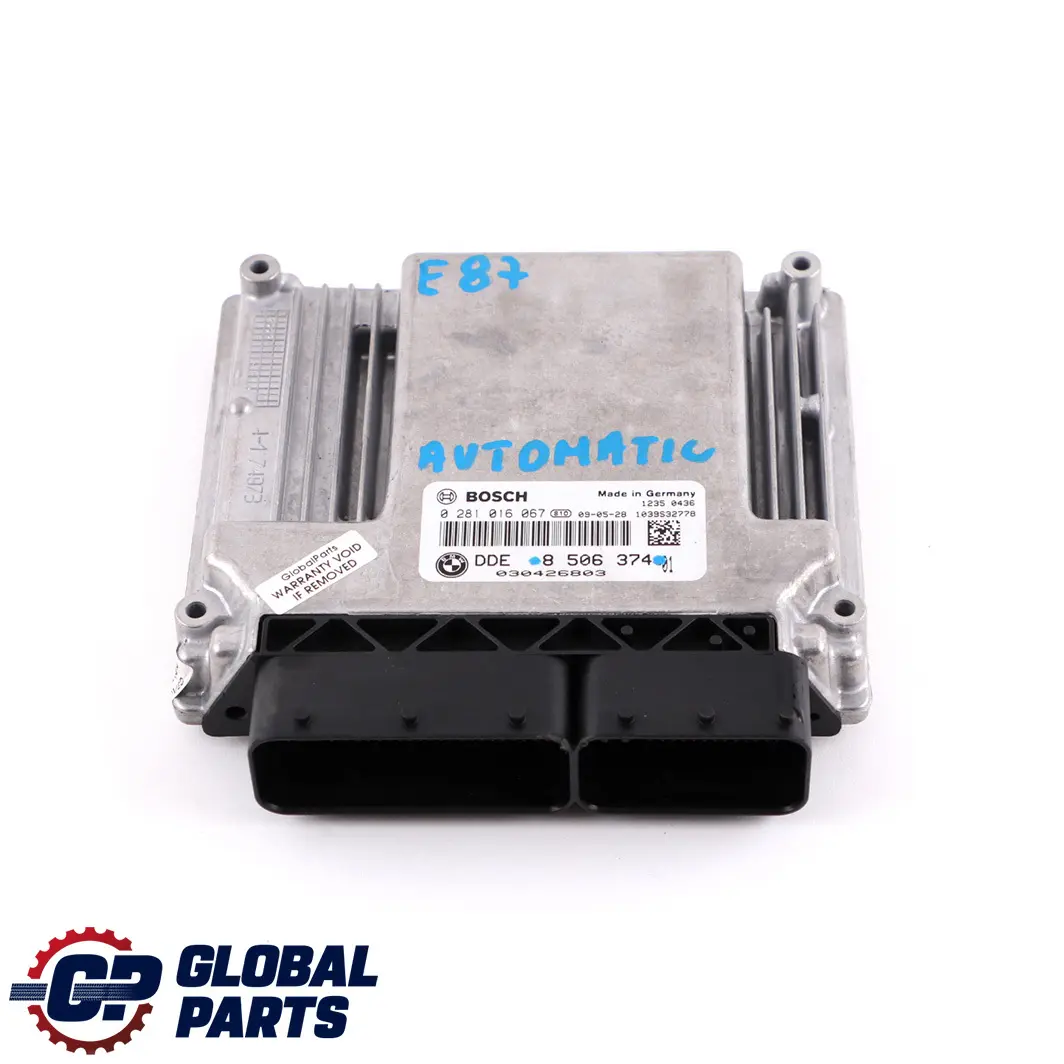 N47 ECU Engine Control Unit DDE Automat to BMW E60 E87 E90 120d 320d 520d with Part number 8506374 BMW E60 E87 E90 120d 320d 520d N47 ECU Engine Control Unit DDE Automat - SKU 8506374 - Part number 8506374
