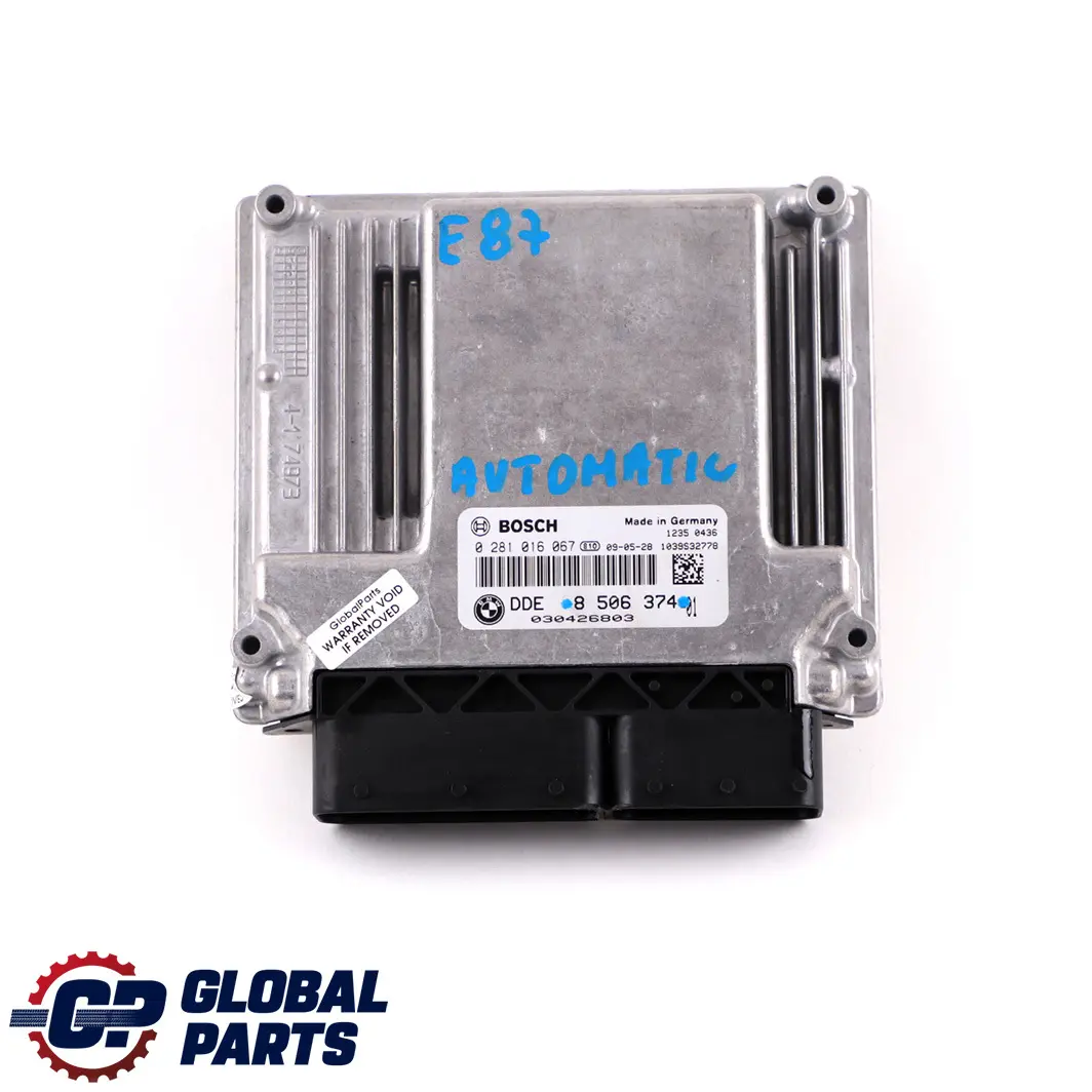 N47 ECU Engine Control Unit DDE Automat to BMW E60 E87 E90 120d 320d 520d with Part number 8506374 BMW E60 E87 E90 120d 320d 520d N47 ECU Engine Control Unit DDE Automat - SKU 8506374 - Part number 8506374