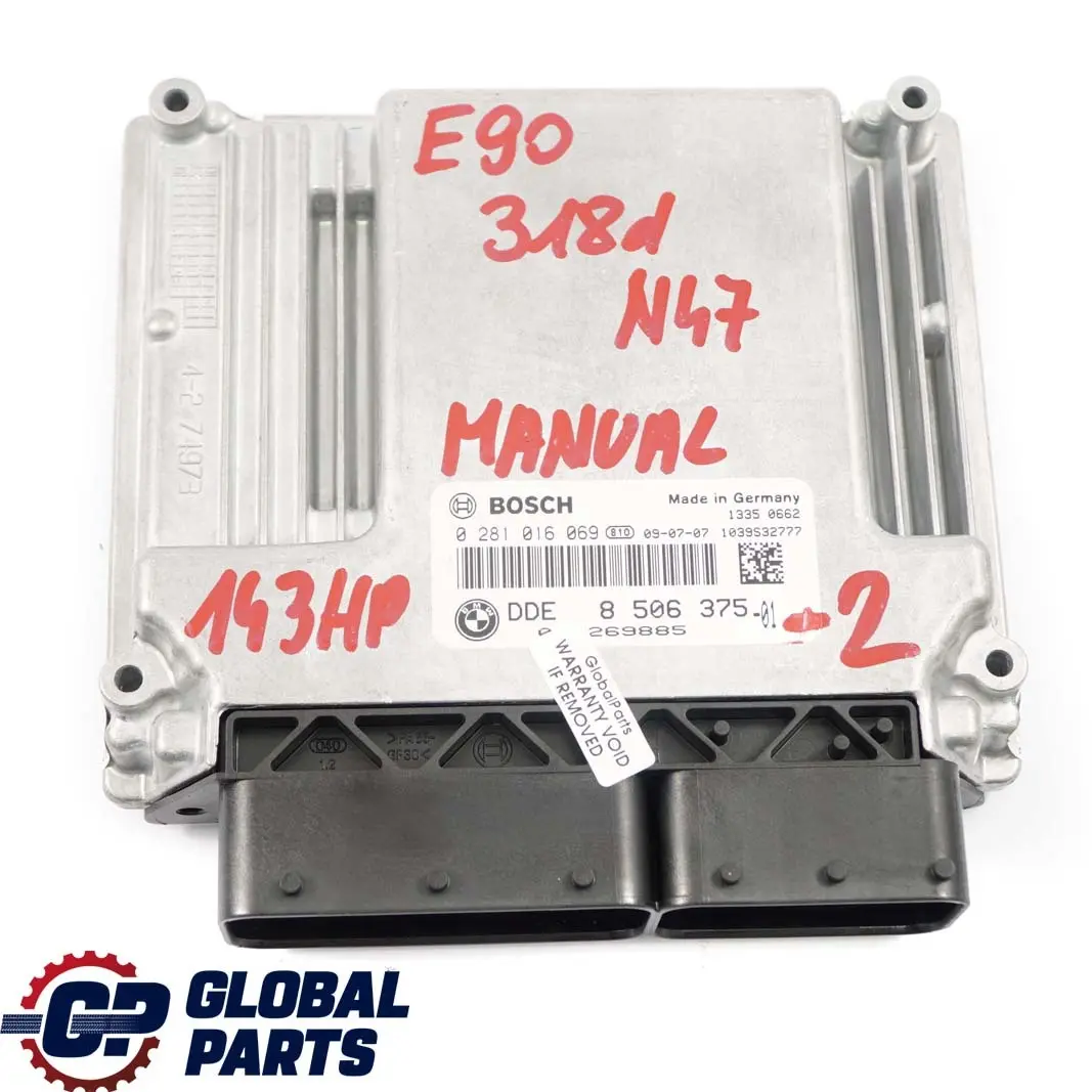 BMW E81 E87 E90 E91 LCI 118d 318d N47 Diesel ECU KIT DDE CAS3 + 2 Keys - SKU 8506375-2 - Part number 8506375