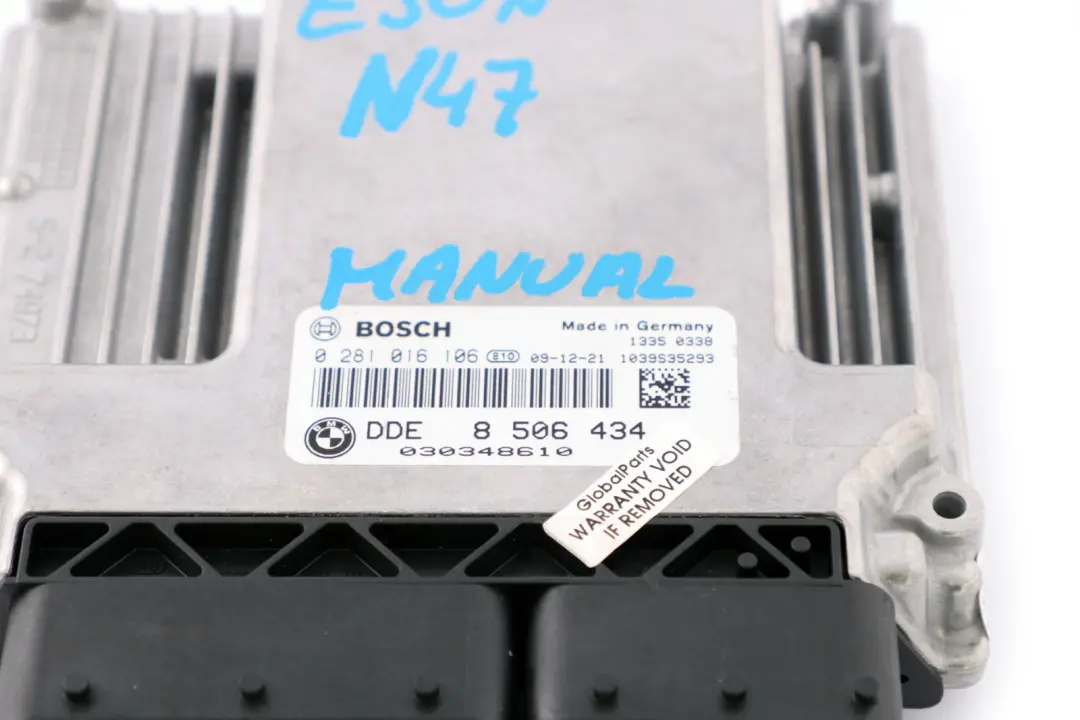 N47 118d 318d Diesel Engine Control Unit ECU DDE Manual Gearbox to BMW E87 E90 LCI with Part number 8506434 BMW E87 E90 LCI N47 118d 318d Diesel Engine Control Unit ECU DDE Manual Gearbox - SKU 8506434 - Part number 8506434
