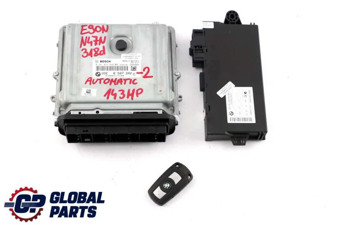 BMW E90 LCI 318d N47N ECU Kit DDE CAS3 + Schlüssel Automatikgetriebe - SKU 8507202-2 - Teilenummer 8507202