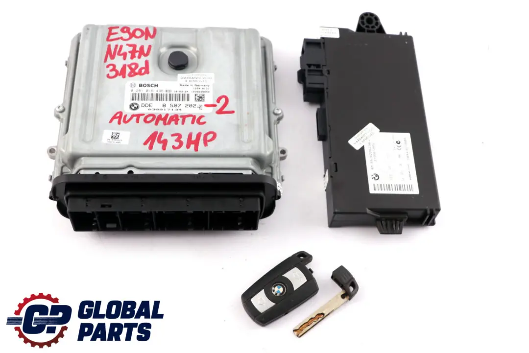 BMW E90 LCI 318d N47N ECU Kit DDE CAS3 + Schlüssel Automatikgetriebe - SKU 8507202-2 - Teilenummer 8507202