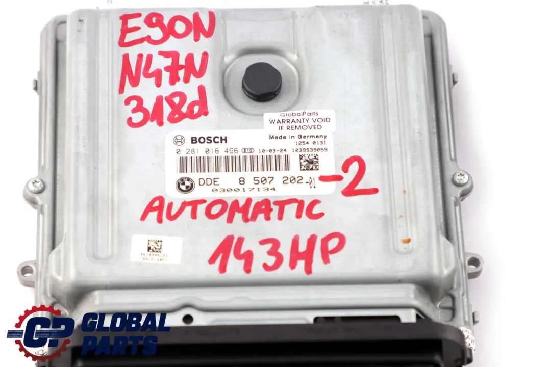 BMW E90 LCI 318d N47N ECU Kit Dde CAS3 + Chiave Cambio Automatico - SKU 8507202-2 - Numero di parte 8507202