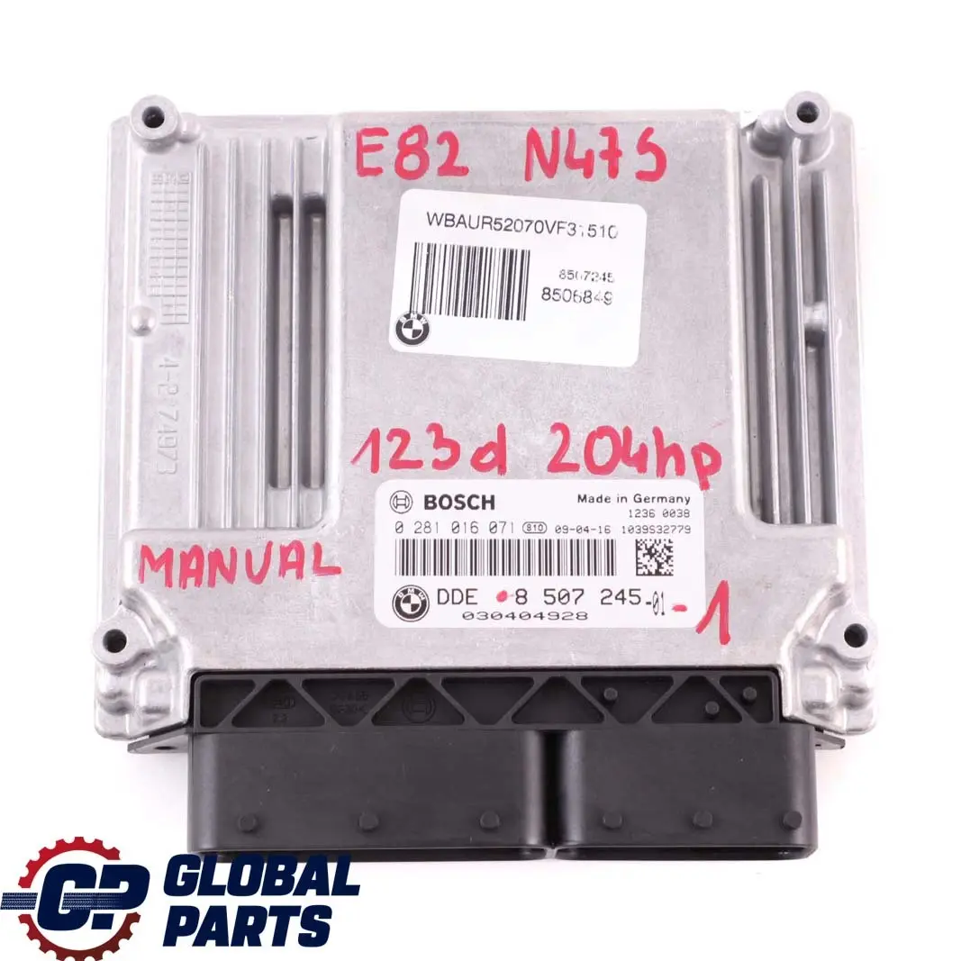 N47S ECU Kit DDE CAS3 + Key Manual to BMW E81 E82 E87 LCI E88 123d Engine with Part number 8507245 BMW E81 E82 E87 LCI E88 123d Engine N47S ECU Kit DDE CAS3 + Key Manual - SKU 8507245-1 - Part number 8507245