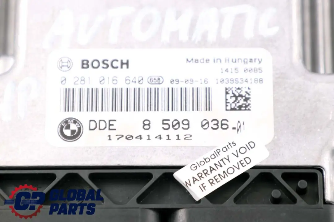 M57N2 Engine Control Unit ECU DDE Automatic to BMW E60 X5 E70 X6 E71 E90 with Part number 8509036 BMW E60 X5 E70 X6 E71 E90 M57N2 Engine Control Unit ECU DDE Automatic - SKU 8509036 - Part number 8509036