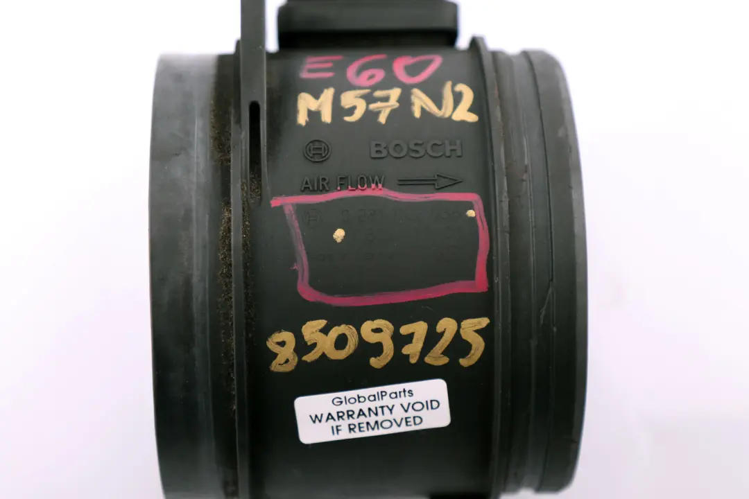 BMW 3 5 Series E60 E61 E90 E91 E92 M57N Hot Film Mass Air Flow Meter Pipe - SKU 8509725 - Part number 8509725