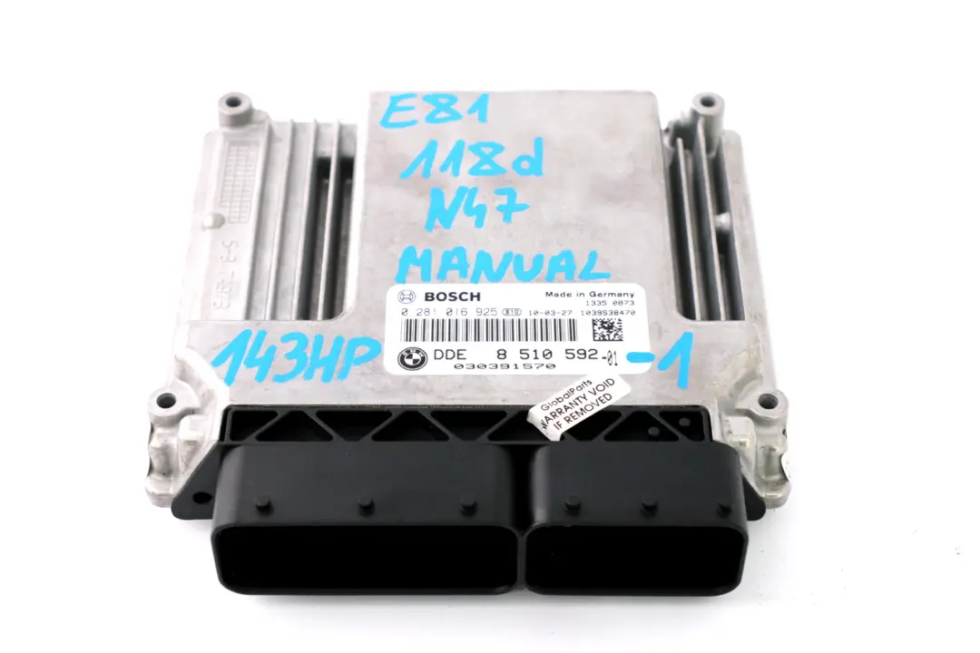 N47 ECU Kit DDE CAS3 Key BMW 1 3 Series E81 E87 E90 LCI 118d 318d - SKU 8510592-1 - Part number 8510592