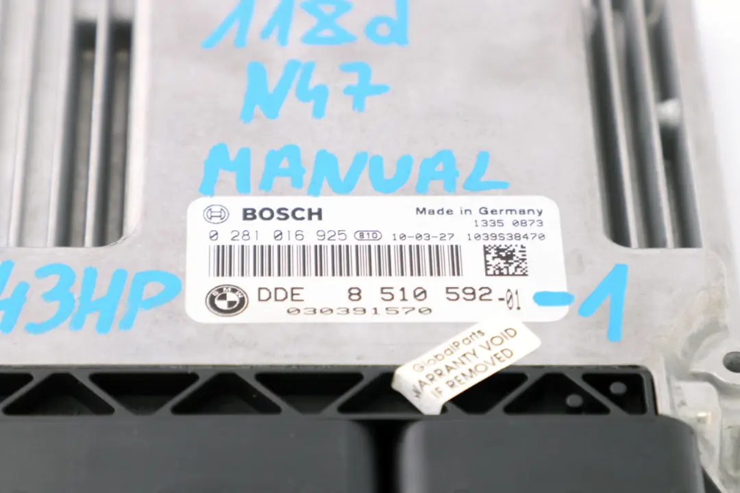BMW E81 E87 E90 LCI 118d 318d N47 ECU Kit DDE CAS3 Key - SKU 8510592-1 - Part number 8510592