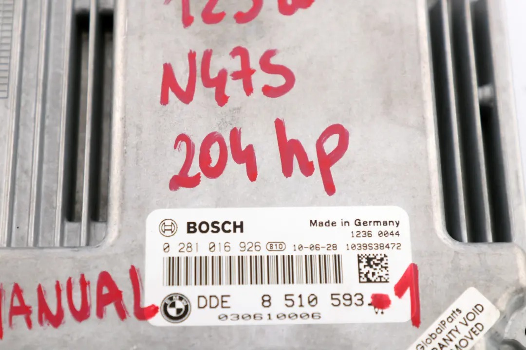 BMW 1 Series E81 E82 E87 LCI E88 N47S 123d ECU Kit DDE CAS 3 Key Manual - SKU 8510593 - Part number 8510593
