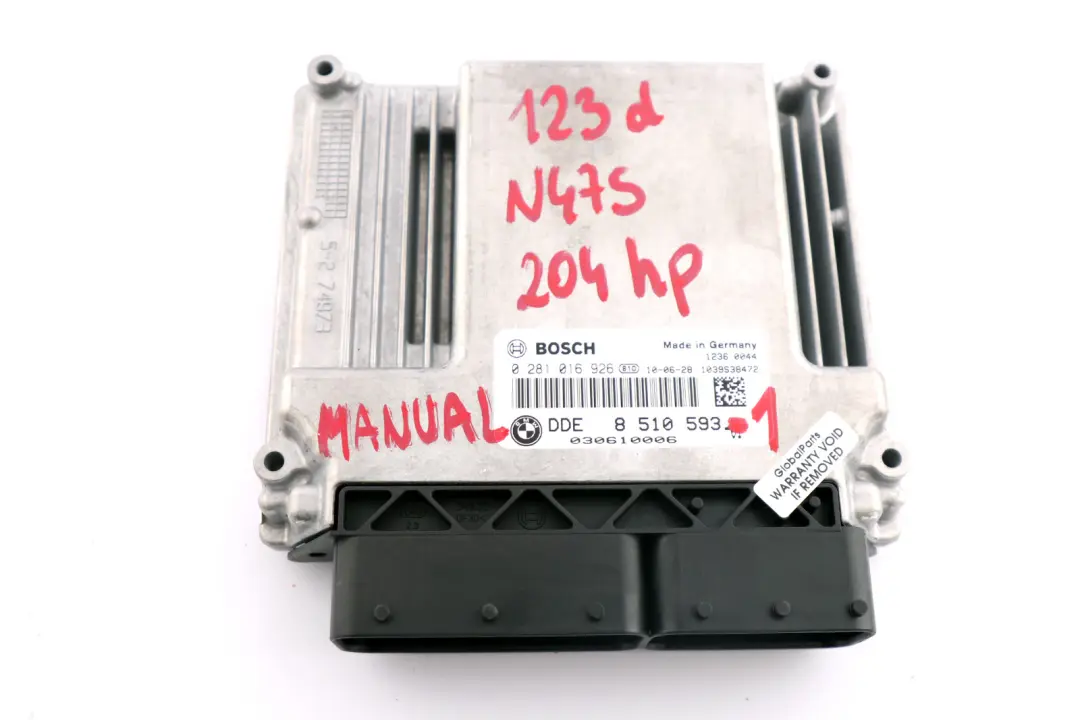 N47S 123d ECU Kit DDE CAS 3 Key Manual to BMW 1 Series E81 E82 E87 LCI E88 with Part number 8510593 BMW 1 Series E81 E82 E87 LCI E88 N47S 123d ECU Kit DDE CAS 3 Key Manual - SKU 8510593 - Part number 8510593
