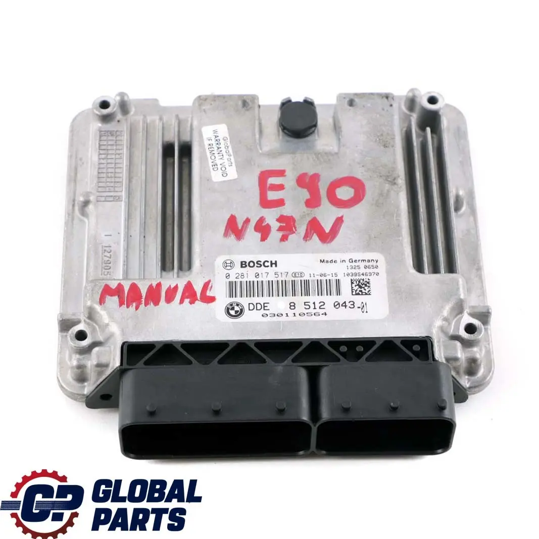 N47N Motore base DDE Manuale Unità Controllo per BMW 3 E90 E91 LCI 316d 318d con numero di parte 8512043 BMW 3 E90 E91 LCI 316d 318d N47N Motore base DDE Manuale Unità Controllo - SKU 8512043 - Numero di parte 8512043