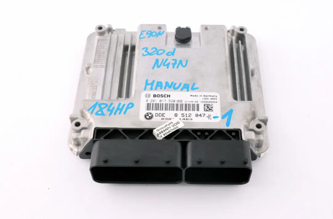 BMW E90 E91 LCI 320d N47N 184HP ECU KIT DDE + CAS3 + Key Manual - SKU 8512047-1 - Part number 8512047