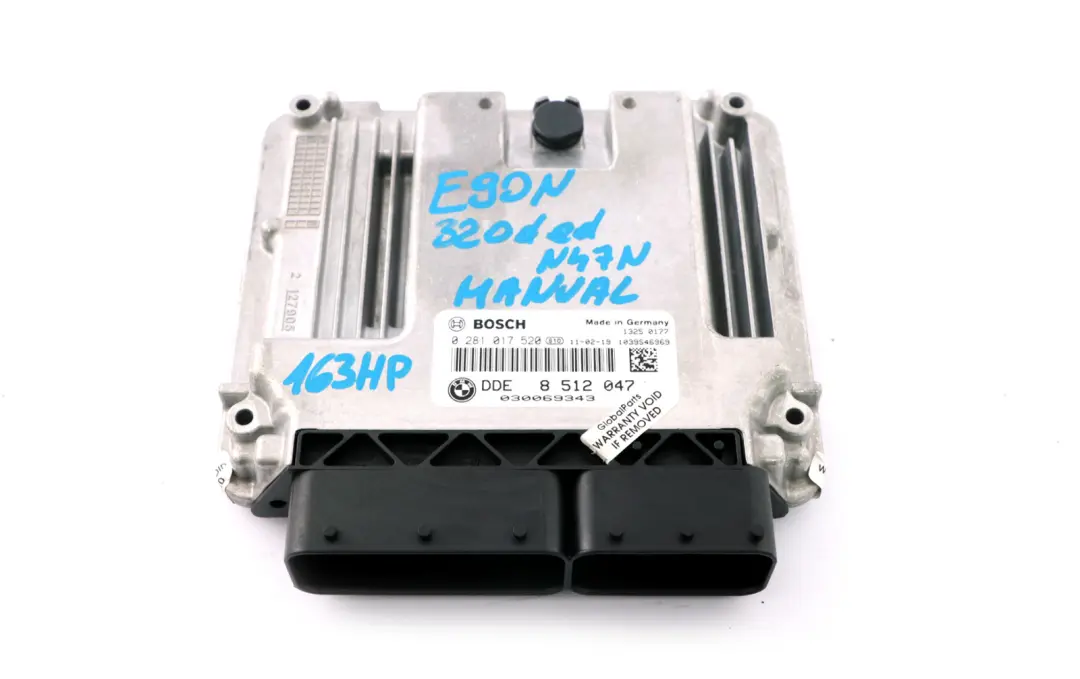 N47N 320d ed ECU KIT DDE CAS 3 chiave Manuale per BMW E90 E91 LCI con numero di parte 8512047 BMW E90 E91 LCI N47N 320d ed ECU KIT DDE CAS 3 chiave Manuale - SKU 8512047 - Numero di parte 8512047