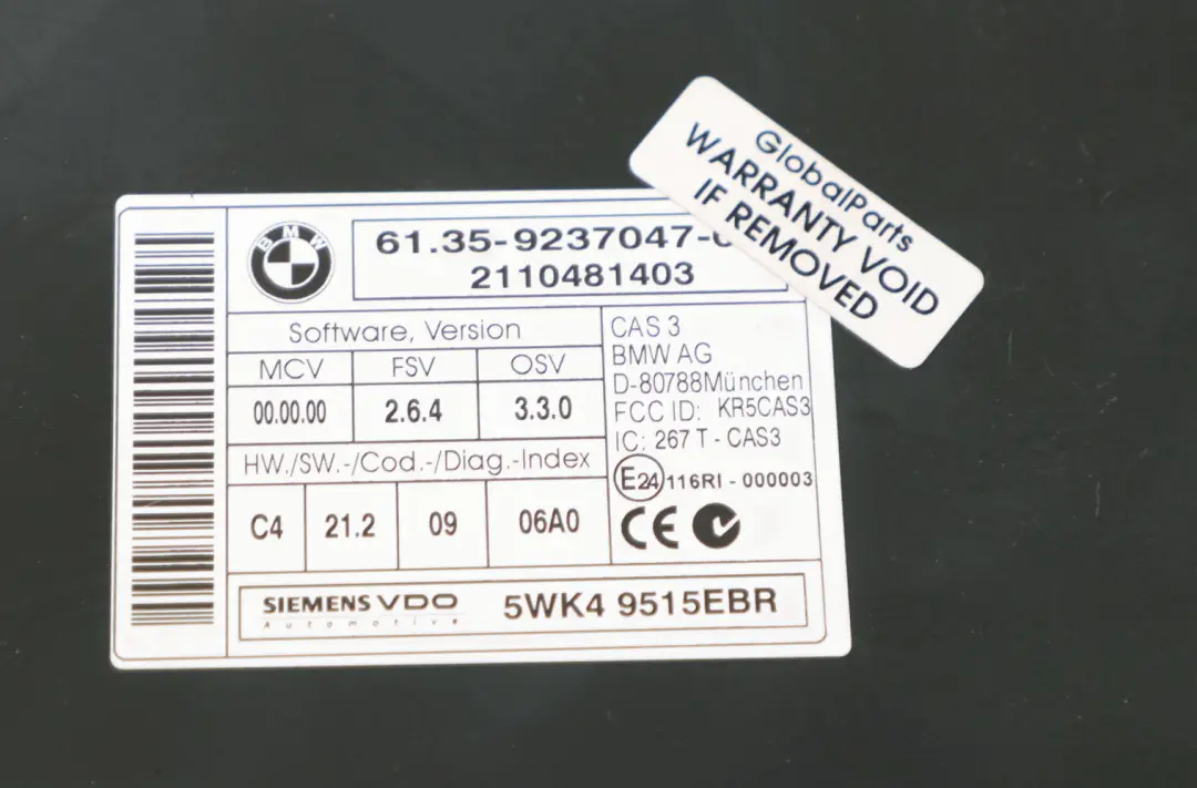 BMW E90 E91 LCI N47N 320d ed ECU KIT DDE CAS 3 Key Manual - SKU 8512047 - Part number 8512047