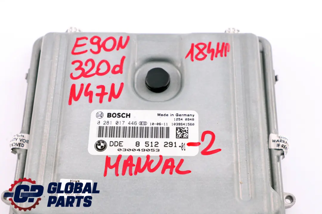 BMW Serie 3 E90 E91 LCI N47N 320d 184HP ECU KIT DDE CAS 3 Chiave Manuale - SKU 8512291-2 - Numero di parte 8512291