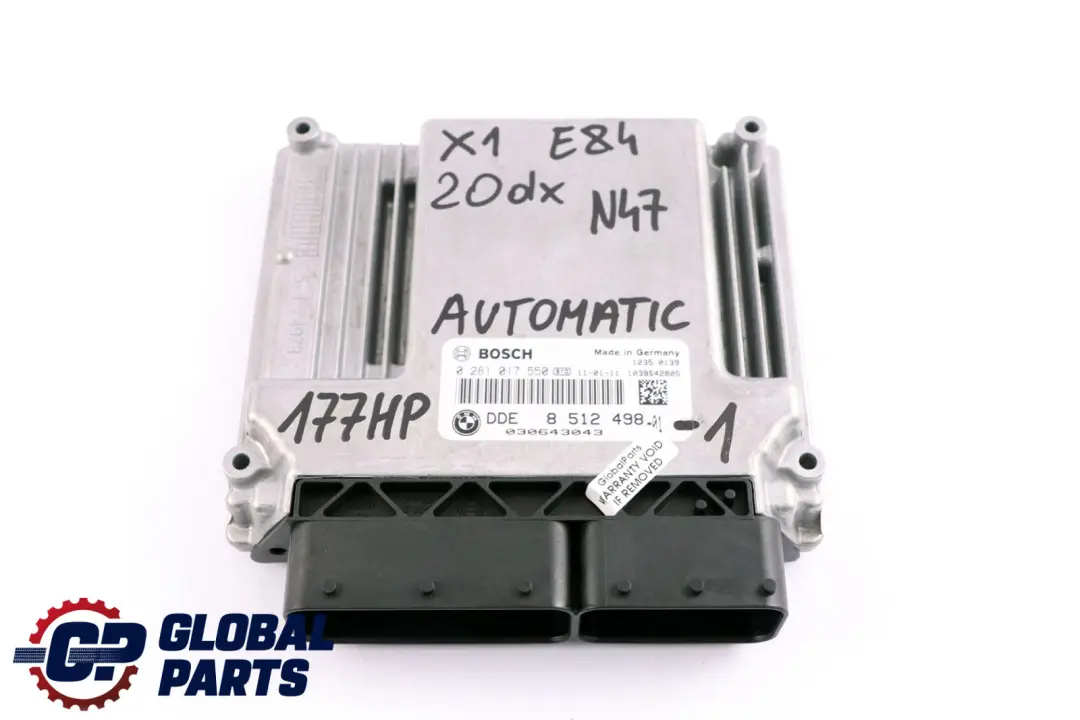 20Dx N47 177CV Kit Calculateur Moteur DDE Automatique pour BMW X1 E84 à propos du numéro de pièce 8512498 BMW X1 E84 20Dx N47 177CV Kit Calculateur Moteur DDE Automatique - SKU 8512498-1 - Numéro de pièce 8512498