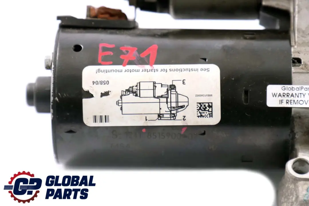 BMW X5 X6 E70 LCI E71 F01 F02 N57 Engine Starter Motor - SKU 8515900 - Part number 8515900