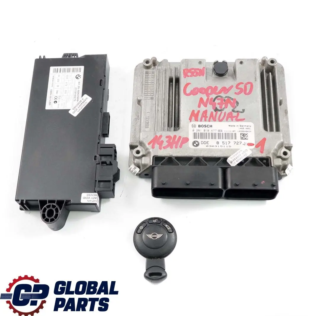 143HP N47N Engine ECU Kit DDE + CAS3 + Key Mini Cooper SD R56 LCI R60 - SKU 8517727-1 - Part number 8517727