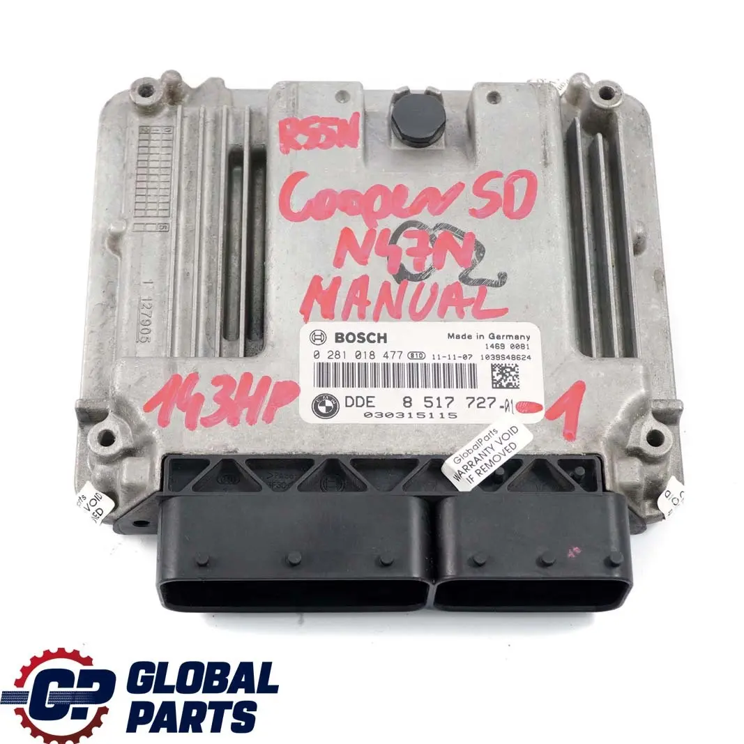 143HP N47N Engine ECU Kit DDE + CAS3 + Key Mini Cooper SD R56 LCI R60 - SKU 8517727-1 - Part number 8517727