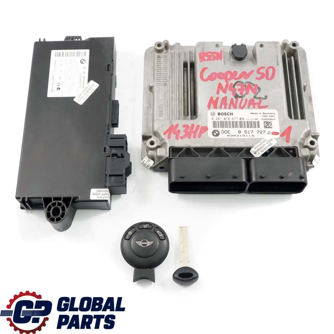 143HP N47N Engine ECU Kit DDE + CAS3 + Key Mini Cooper SD R56 LCI R60 - SKU 8517727-1 - Part number 8517727